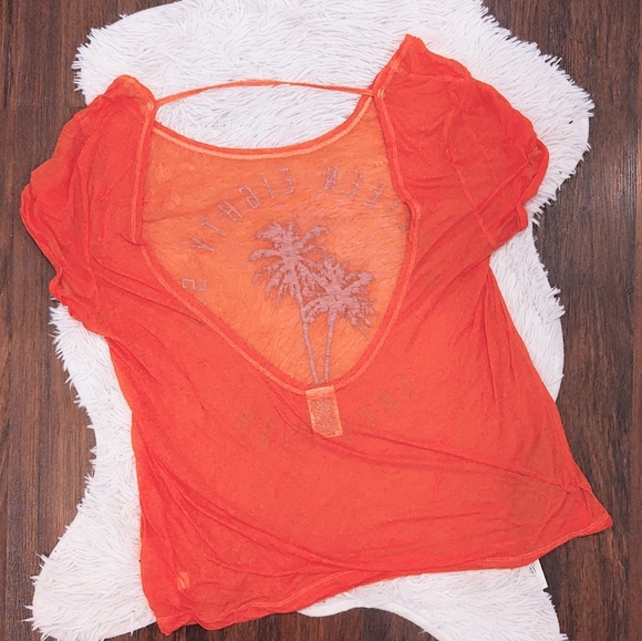 PINK VS Scoop Back Sheer Burnout Tee - Picture 2 of 2